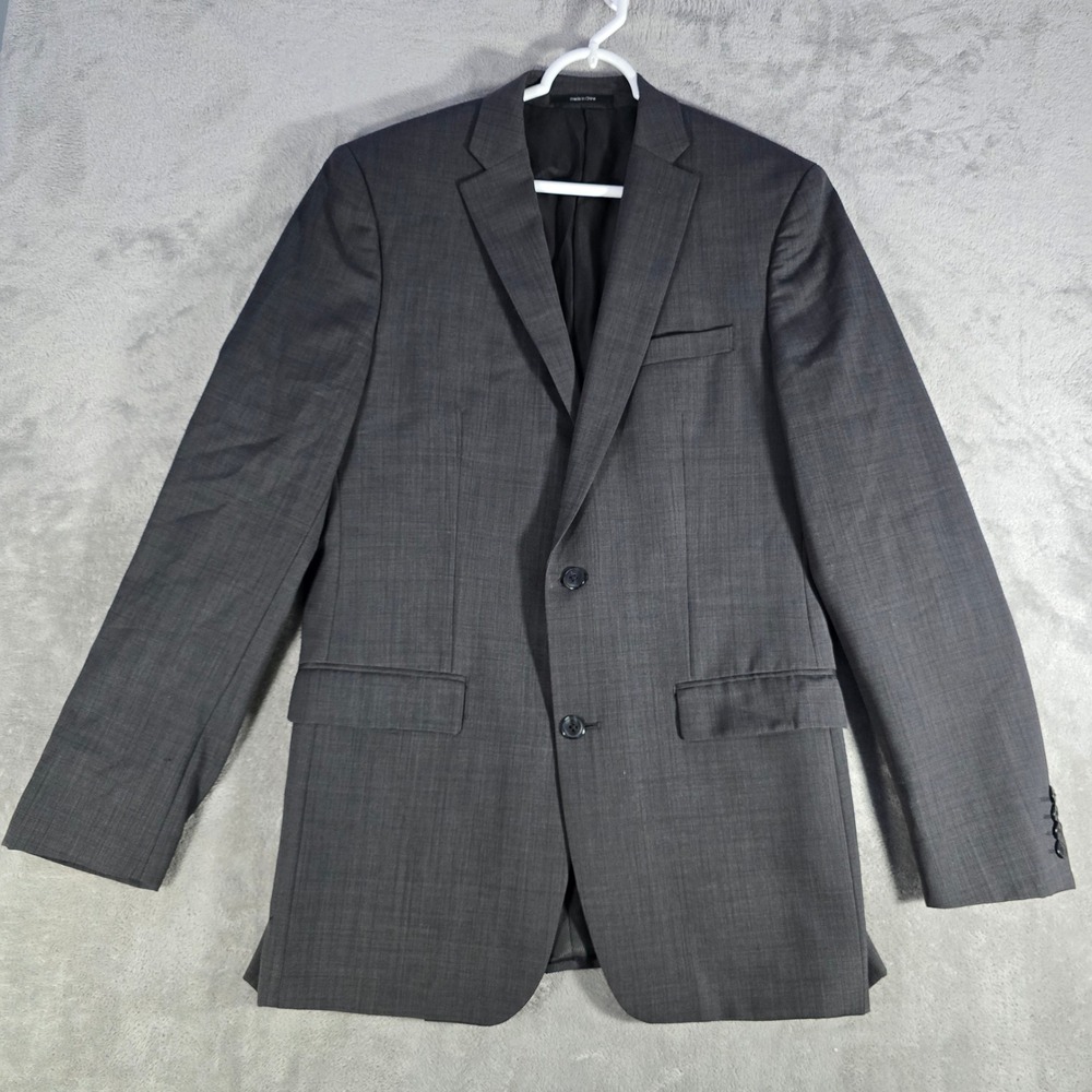 Bar‎ III Slim Fit Wool Blend Blazer Modern Two Button Gray 40L